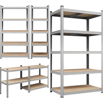 180cm H Heavy-Duty 5-Tier Steel Shelving Unit Garage Storage Shelf Rack