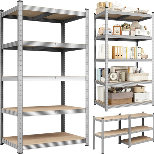 180cm H Heavy-Duty 5-Tier Steel Shelving Unit Garage Storage Shelf Rack