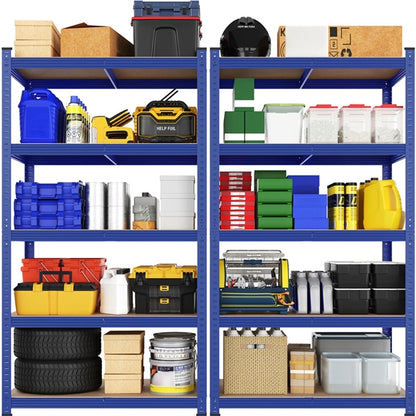 180cm H Heavy-Duty 5-Tier Steel Shelving Unit Garage Storage Shelf Rack