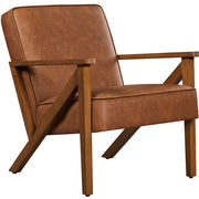 Mid-Century Faux Leather Accent Chair – Retro Lounge Armchair