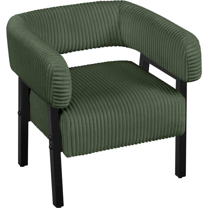 2pcs Corduroy Barrel Accent Chair Contemporary Upholstered Armchair