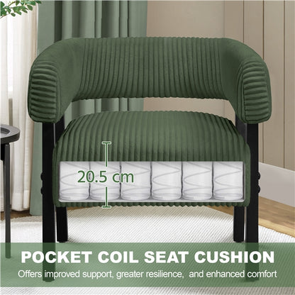 Corduroy Barrel Accent Chair Contemporary Upholstered Armchair