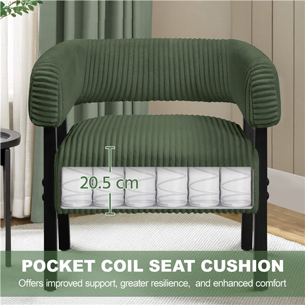Corduroy Barrel Accent Chair Contemporary Upholstered Armchair