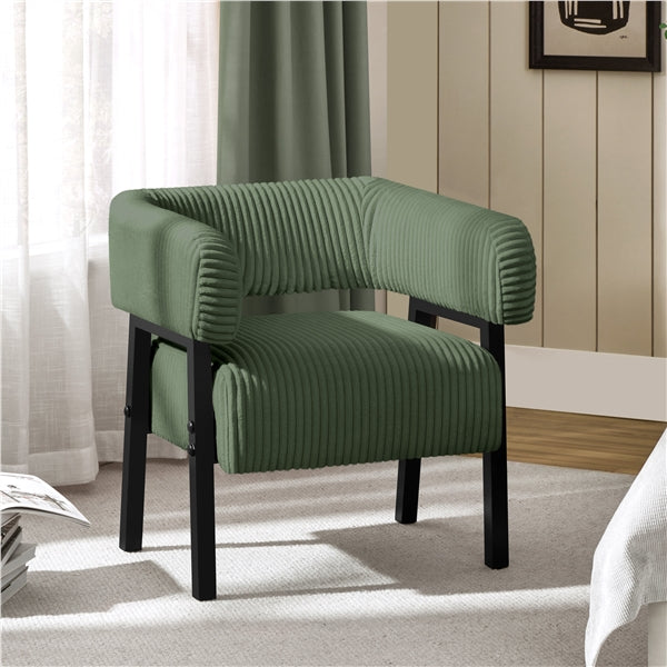 Corduroy Barrel Accent Chair Contemporary Upholstered Armchair