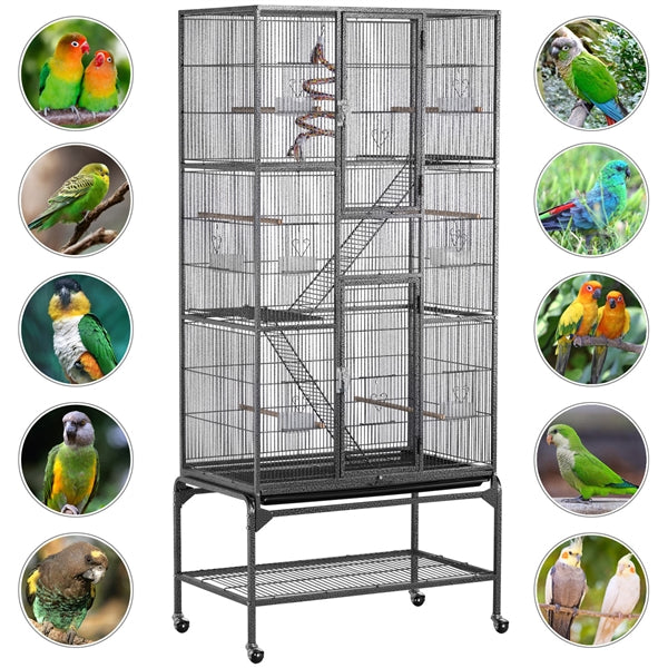 175.5cm H Extra Large Pet Cage Mobile Large Bird Cage Parrot Cage