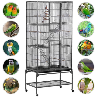 175.5cm H Extra Large Pet Cage Mobile Large Bird Cage Parrot Cage