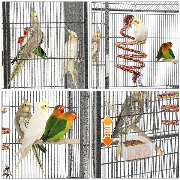 175.5cm H Extra Large Pet Cage Mobile Large Bird Cage Parrot Cage