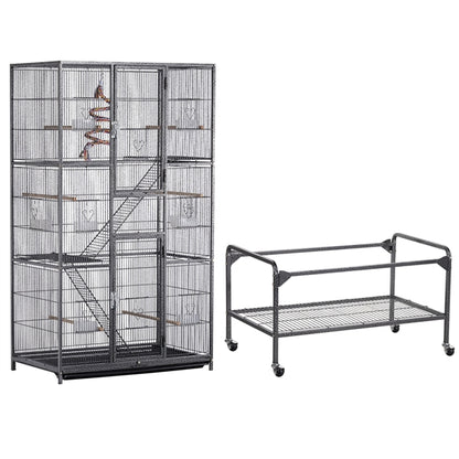 175.5cm H Extra Large Pet Cage Mobile Large Bird Cage Parrot Cage