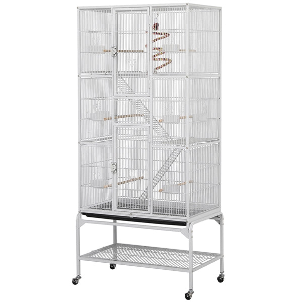 175.5cm H Extra Large Bird Cage Rolling Metal Pet Cage