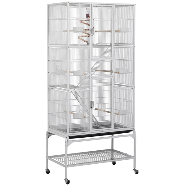 175.5cm H Extra Large Bird Cage Rolling Metal Pet Cage