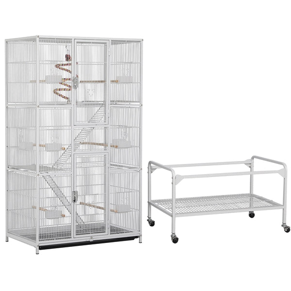 175.5cm H Extra Large Bird Cage Rolling Metal Pet Cage