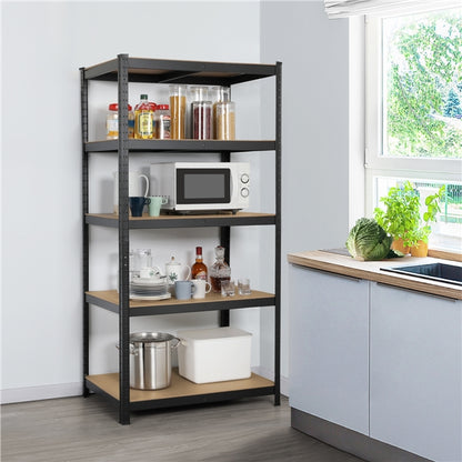 5 Tiers Metal Storage Shelving Adjustable Display Rack Unit