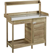 Outdoor Garden Potting Bench Table Work Bench Metal Tabletop
