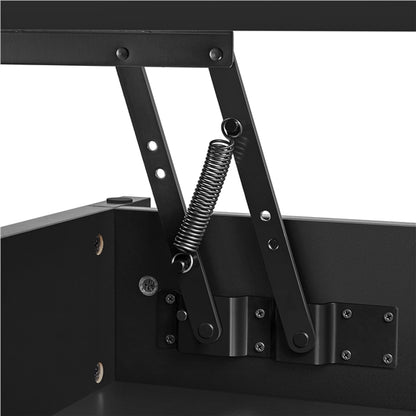 L 120cm Lift Top Coffee Table w/Hidden Compartment & 2 Open Shelves