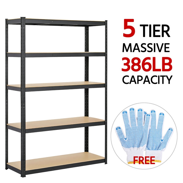 5-Tier Metal Storage Shelving Adjustable Display Rack Unit Overhead Storage Shelves