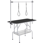 Foldable Pet Grooming Table Stainless Steel Arm Frame Height Adjustable
