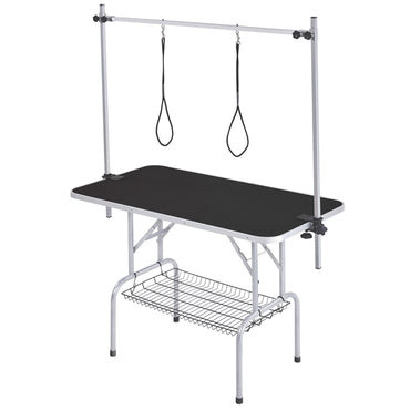 Foldable Pet Grooming Table Stainless Steel Arm Frame Height Adjustable