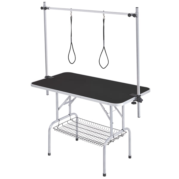 Foldable Pet Grooming Table Stainless Steel Arm Frame Height Adjustable