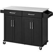 Kitchen Island on Wheels Kitchen Cart Trolley with Stainless Steel Top