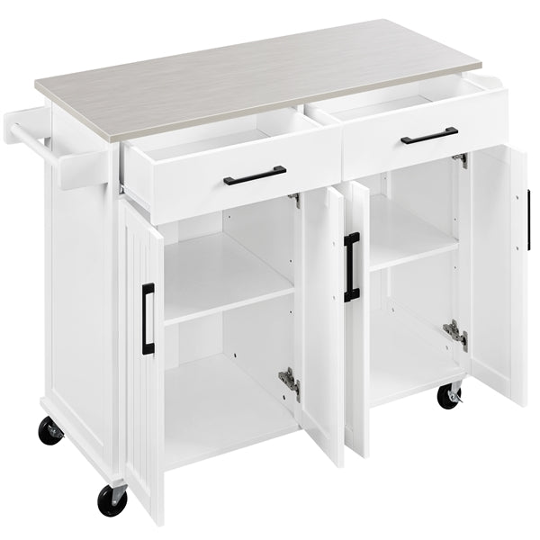 Stainless Steel Top Rolling Kitchen Island Cart Kitchen Trolley