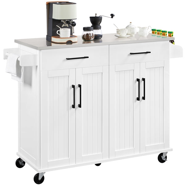 Stainless Steel Top Rolling Kitchen Island Cart Kitchen Trolley