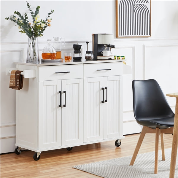Stainless Steel Top Rolling Kitchen Island Cart Kitchen Trolley
