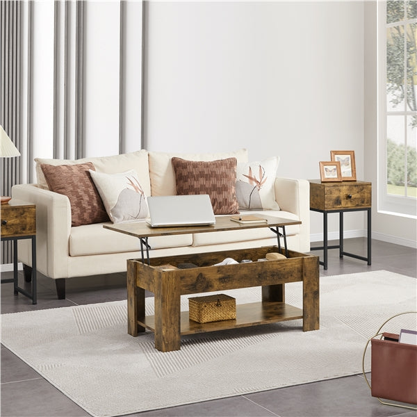 Lift Top Coffee Table with Gas Lift Mechanism Water-Resistant Center Table