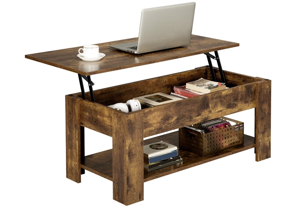 Lift Top Coffee Table with Gas Lift Mechanism Water-Resistant Center Table