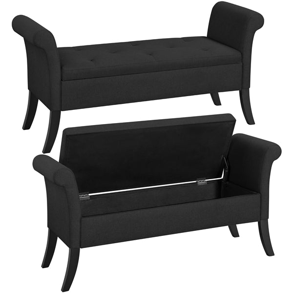 Modern Fabric Tufted Storage Bench Ottoman