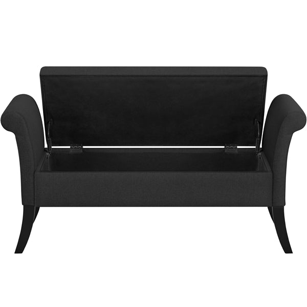 Modern Fabric Tufted Storage Bench Ottoman