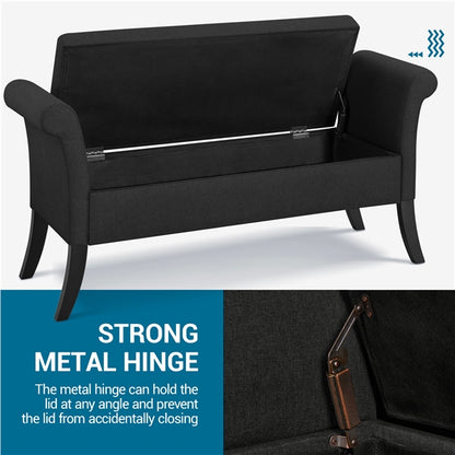 Modern Fabric Tufted Storage Bench Ottoman