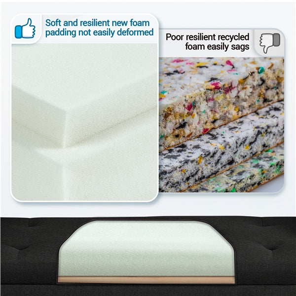 Modern Fabric Tufted Storage Bench Ottoman