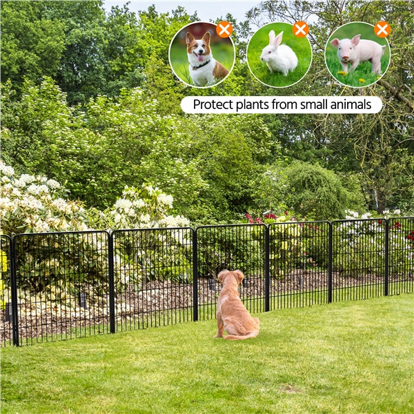 31.5"/80cm Heavy Duty Dog Playpen w/Door, Black Metal Folding Pet Enclosure for Dogs, Ducks & Rabbits