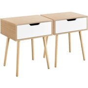 Set of 2 Mid-Century Modern Accent Sofa Side End Table Nightstand