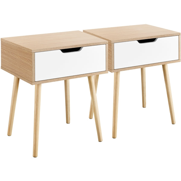 Set of 2 Mid-Century Modern Accent Sofa Side End Table Nightstand