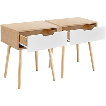 Set of 2 Mid-Century Modern Accent Sofa Side End Table Nightstand