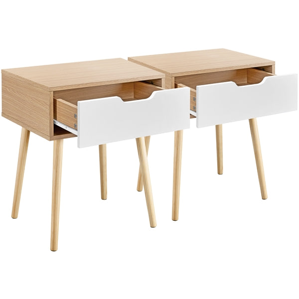 Set of 2 Mid-Century Modern Accent Sofa Side End Table Nightstand