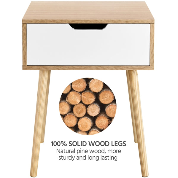 Set of 2 Mid-Century Modern Accent Sofa Side End Table Nightstand