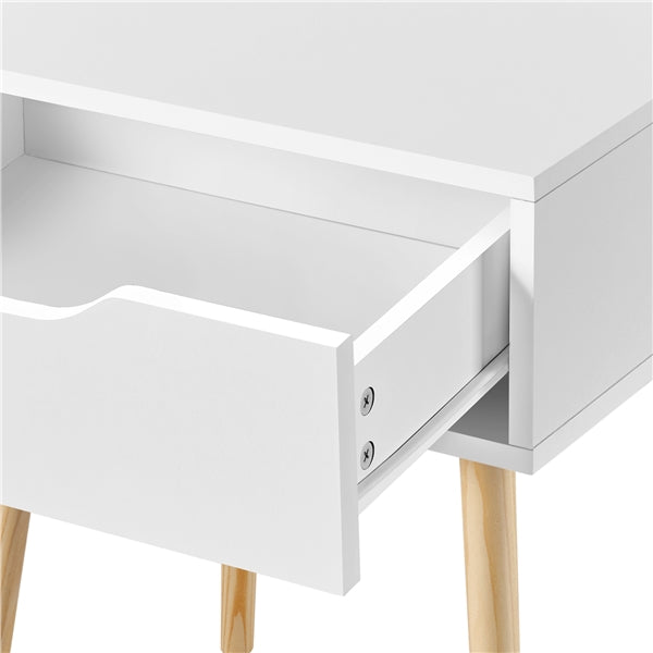 Set of 2 Nightstand with Drawer Wood Legs Accent Sofa Side End Table