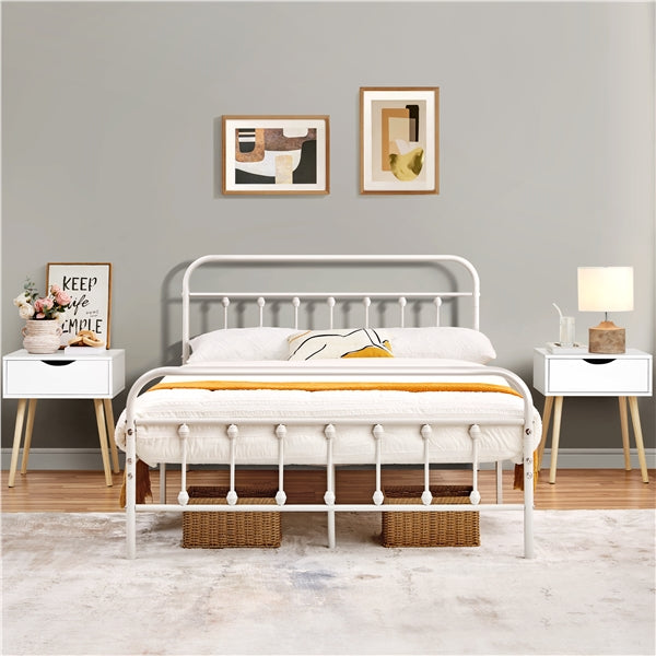 Set of 2 Nightstand with Drawer Wood Legs Accent Sofa Side End Table