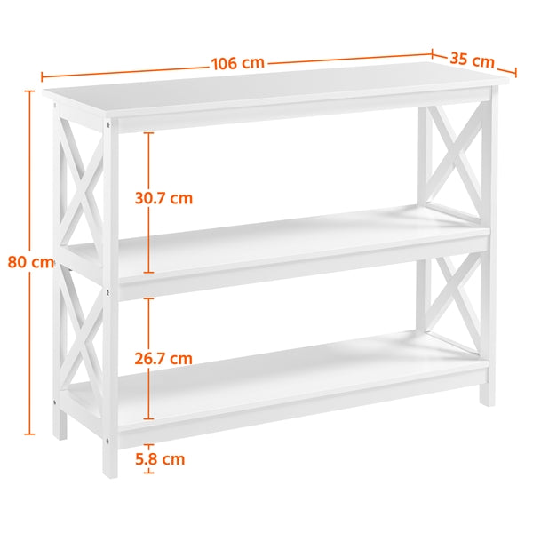 3-Tier Wooden Console Table Sofa Side Table Entryway Table