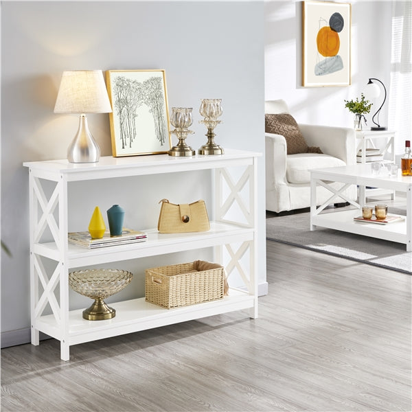 3-Tier Wooden Console Table Sofa Side Table Entryway Table