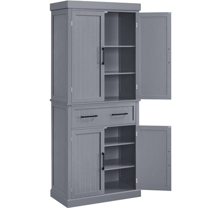Tall Pantry Cupboard Freestanding Storage Cabinet Kitchen Pantry