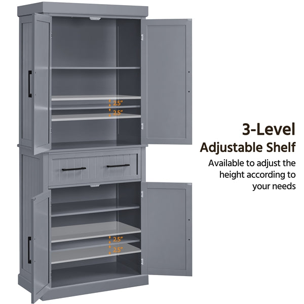 Tall Pantry Cupboard Freestanding Storage Cabinet Kitchen Pantry
