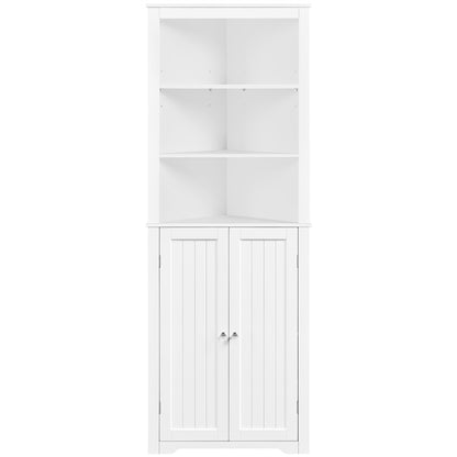 64.5″ H Tall Corner Cabinet Corner Shelving Unit Freestanding Bathroom Cabinet