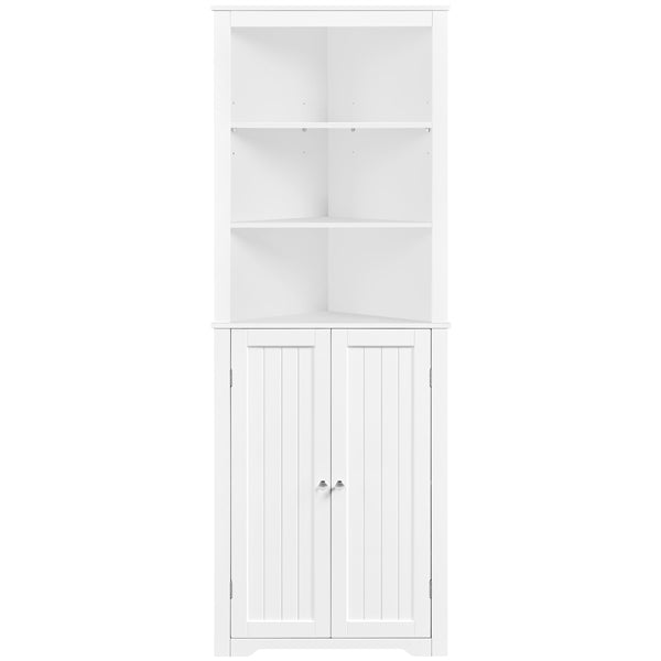 64.5″ H Tall Corner Cabinet Corner Shelving Unit Freestanding Bathroom Cabinet