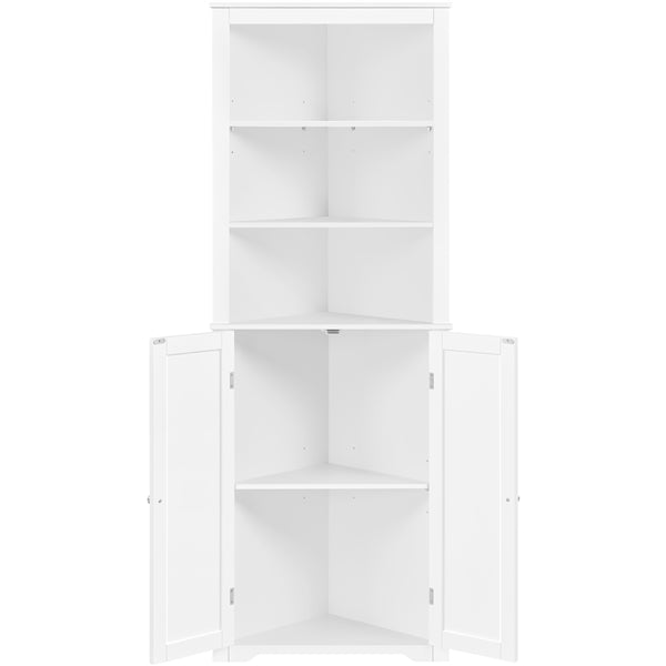 64.5″ H Tall Corner Cabinet Corner Shelving Unit Freestanding Bathroom Cabinet