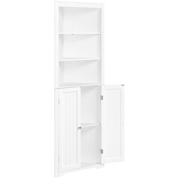 64.5″ H Tall Corner Cabinet Corner Shelving Unit Freestanding Bathroom Cabinet
