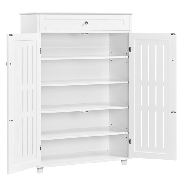 5-Tier & 1 Drawer Shoe Storage Cabinet Closed Adjustable Shoes Rack