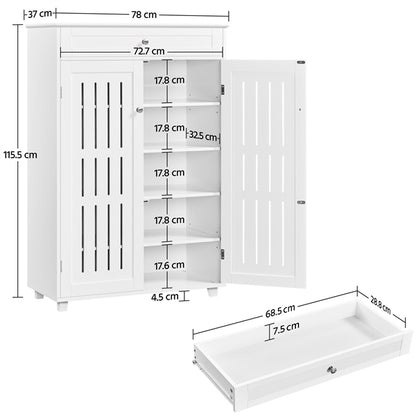 5-Tier & 1 Drawer Shoe Storage Cabinet Closed Adjustable Shoes Rack